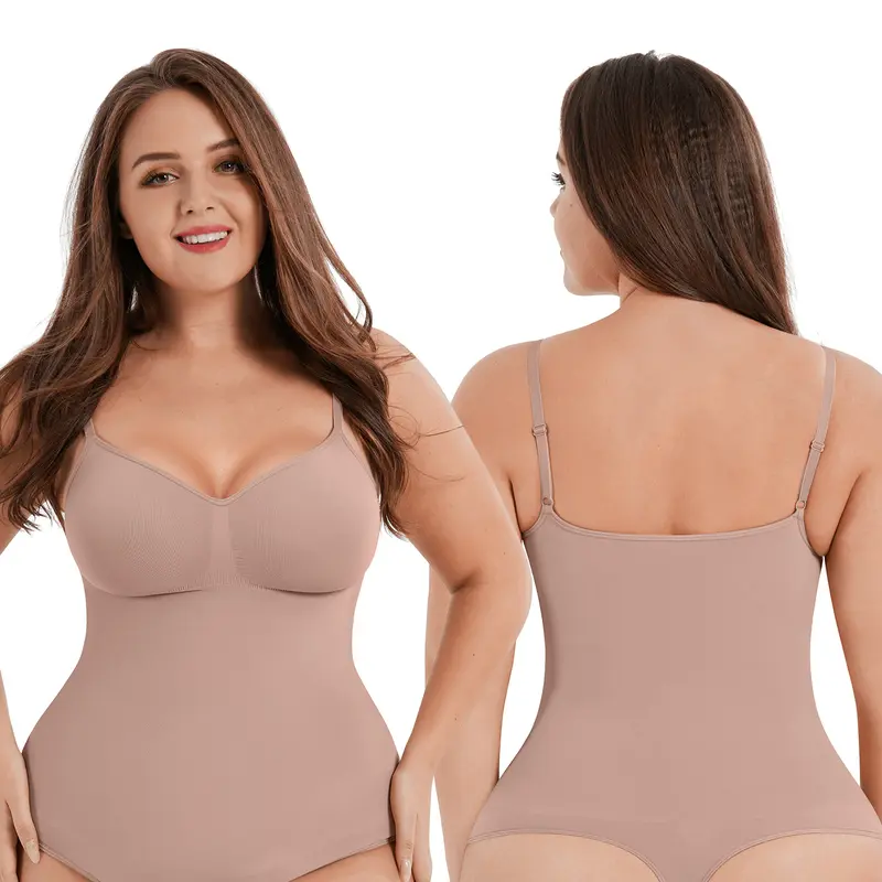 Body enterizo sin costuras con busto cubierto y tanga, ajuste cómodo y moldeador