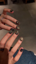 Smoky Black Aura Press On Nails