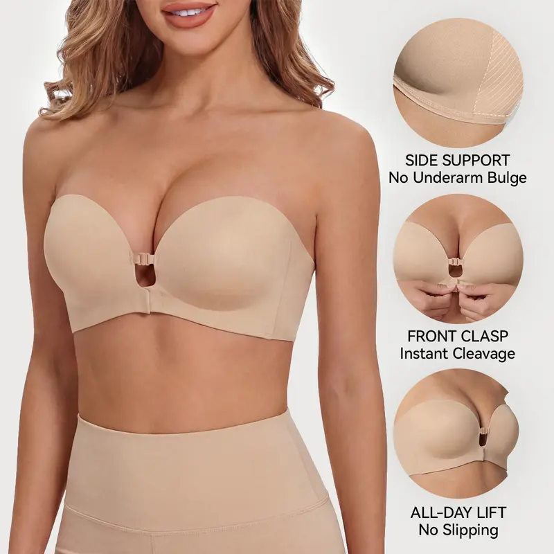Womens Strapless Front Closure Bra