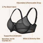 Sujetador tipo halter de malla transparente transpirable ligero Seraphina Air