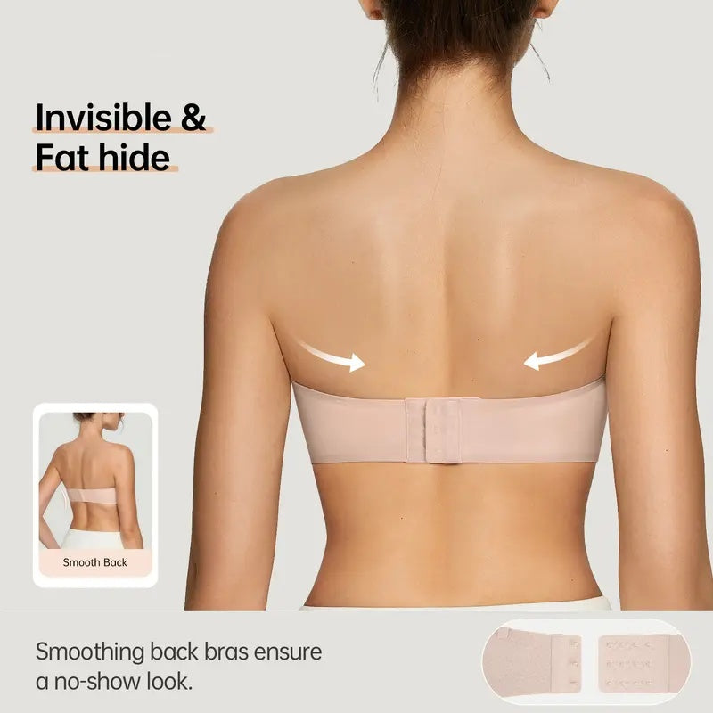 Women Strenless Arm Push Up Headband Bra