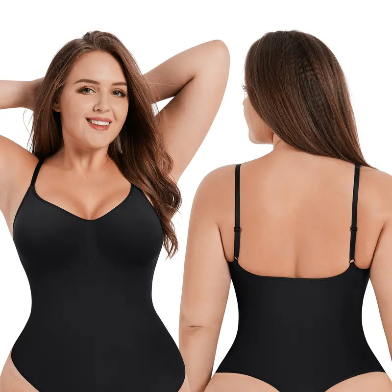 Seamless Covered Bust Jumpsuit Thong Bodysuit Fit Comfort Slimming