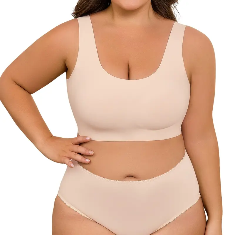 Seamless Bras For Women Full Coverage Wireless Bralette Widen Straps