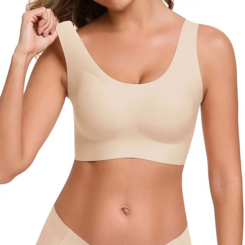 Seamless Bras For Women Full Coverage Wireless Bralette Widen Straps