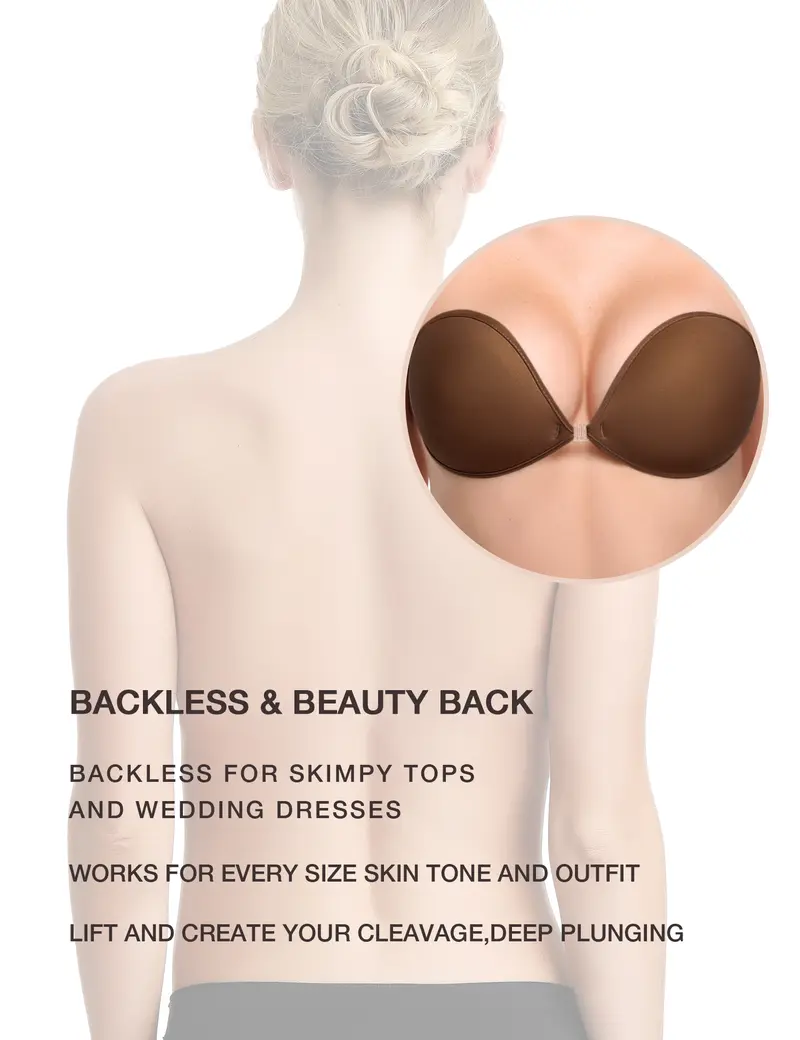 Silicone Adhesive Sticky Push Bra Strapless Bras With Clear Package Bag For Women's Backless Outfit Wedding Dresses Womenswear