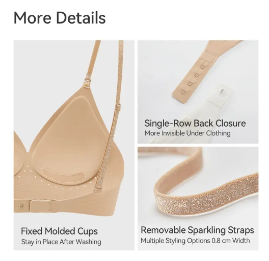 Low Back Backless Bras For Women Seamless Invisible Backless Bra Lightly Lined Demi Multiway Bra Multiway Straps Convertible Halter Bra Everyday
