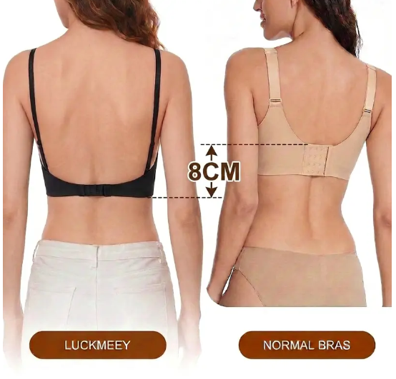 Low Back Backless Bras For Women Seamless Invisible Backless Bra Lightly Lined Demi Multiway Bra Multiway Straps Convertible Halter Bra Everyday