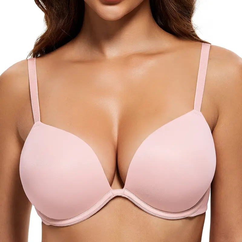 Deep V Push Up Padded T-shirt Bra Everyday Bras For Womenswear Outfit Enhancer Outdoorfun Low Plunge
