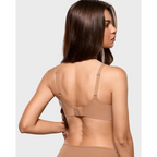 Sujetador Push Up con Relleno para Mujer, con Aros, Aumenta 1 Talla, Sin Costuras, Tipo Camiseta, Realza, Escote Pronunciado, Copas de Espuma, Elástico, Liso