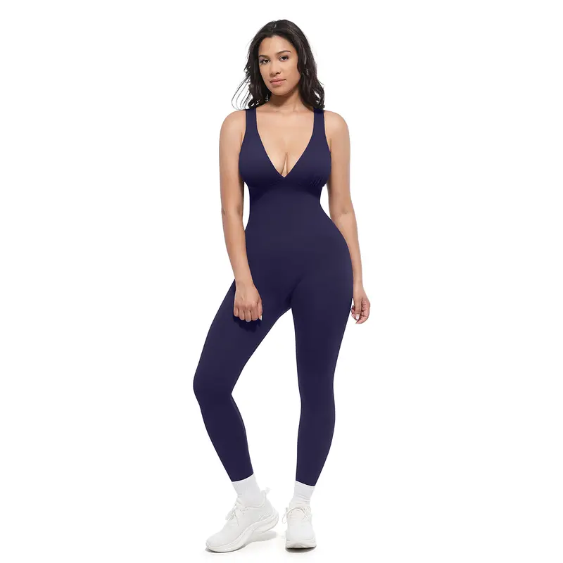 Deep V Shapewear With Chest Support Breathable High-Waisted Tummy Control Jumpsuit