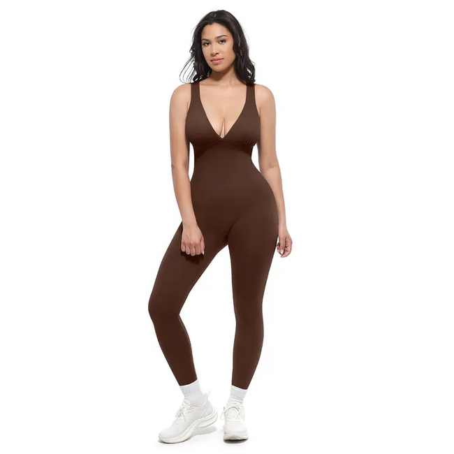 Deep V Shapewear With Chest Support Breathable High-Waisted Tummy Control Jumpsuit Main Image