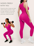 Deep V Shapewear With Chest Support Breathable High-Waisted Tummy Control Jumpsuit