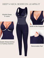 Deep V Shapewear With Chest Support Breathable High-Waisted Tummy Control Jumpsuit