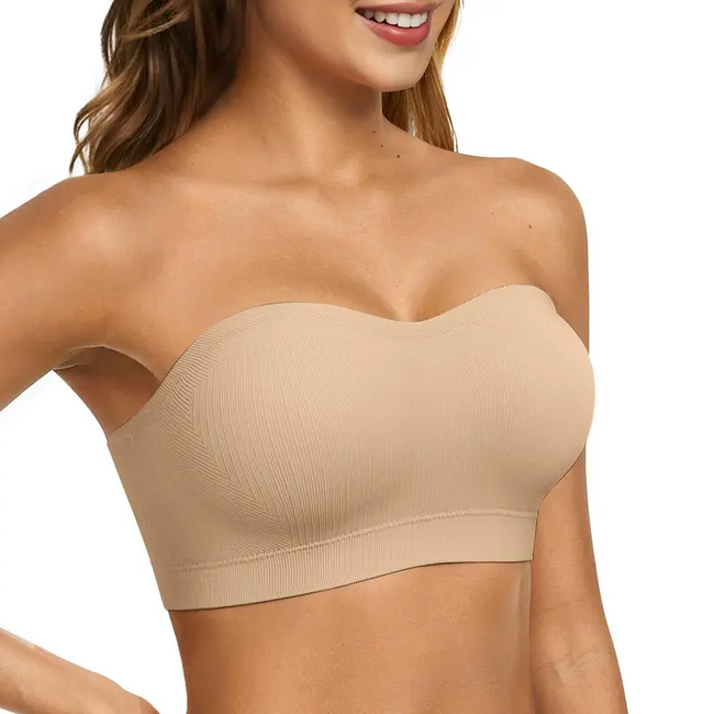 Sujetadores Bandeau Antideslizantes para Mujer con Cómodo Sujetador sin Tirantes, Top de Tubo sin Costuras, Sujetador Suave sin Aros Hover Image