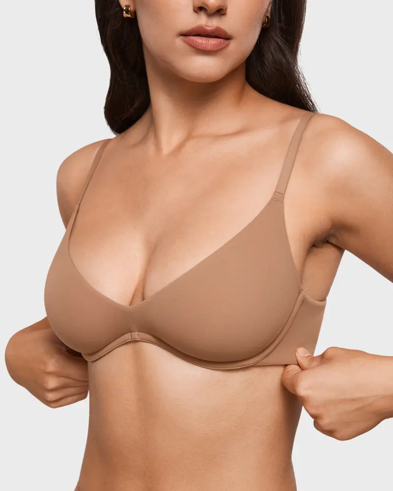 Sujetador Inbarely Plus con escote pronunciado para mujer - Sujetador balconette sexy con aros sin forro