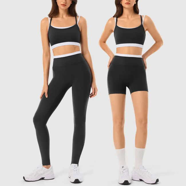 Conjunto de entrenamiento de 2 piezas a juego para mujer, ropa de mujer con leggings de yoga sin costuras y sujetador deportivo acolchado para uso atlético en gimnasio, conjuntos de dos piezas Hover Image
