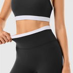 Conjunto de entrenamiento de 2 piezas a juego para mujer, ropa de mujer con leggings de yoga sin costuras y sujetador deportivo acolchado para uso atlético en gimnasio, conjuntos de dos piezas