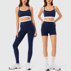 Conjunto de entrenamiento de 2 piezas a juego para mujer, ropa de mujer con leggings de yoga sin costuras y sujetador deportivo acolchado para uso atlético en gimnasio, conjuntos de dos piezas