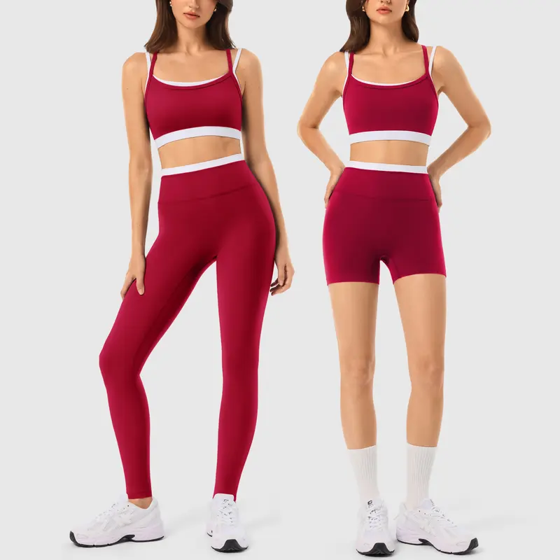 Conjunto de entrenamiento de 2 piezas a juego para mujer, ropa de mujer con leggings de yoga sin costuras y sujetador deportivo acolchado para uso atlético en gimnasio, conjuntos de dos piezas