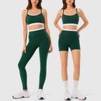 Conjunto de entrenamiento de 2 piezas a juego para mujer, ropa de mujer con leggings de yoga sin costuras y sujetador deportivo acolchado para uso atlético en gimnasio, conjuntos de dos piezas