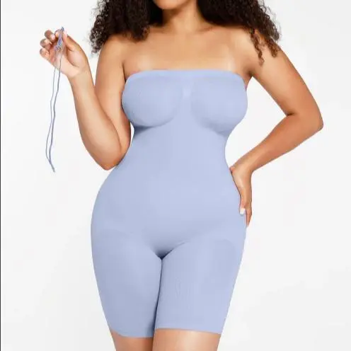 Strapless Shapewear Bodysuit Seamless Shaping Shortie With Removable