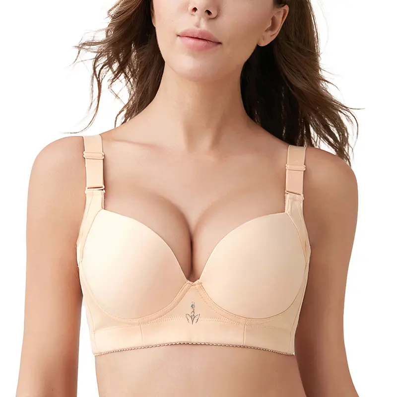 Padded T Shirt Bras for Women Push Up Comfort Underwire Brassiere