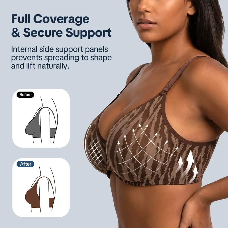 Sujetador Zebra Wild Tallas Grandes Sujetador Halter Transpirable de Verano