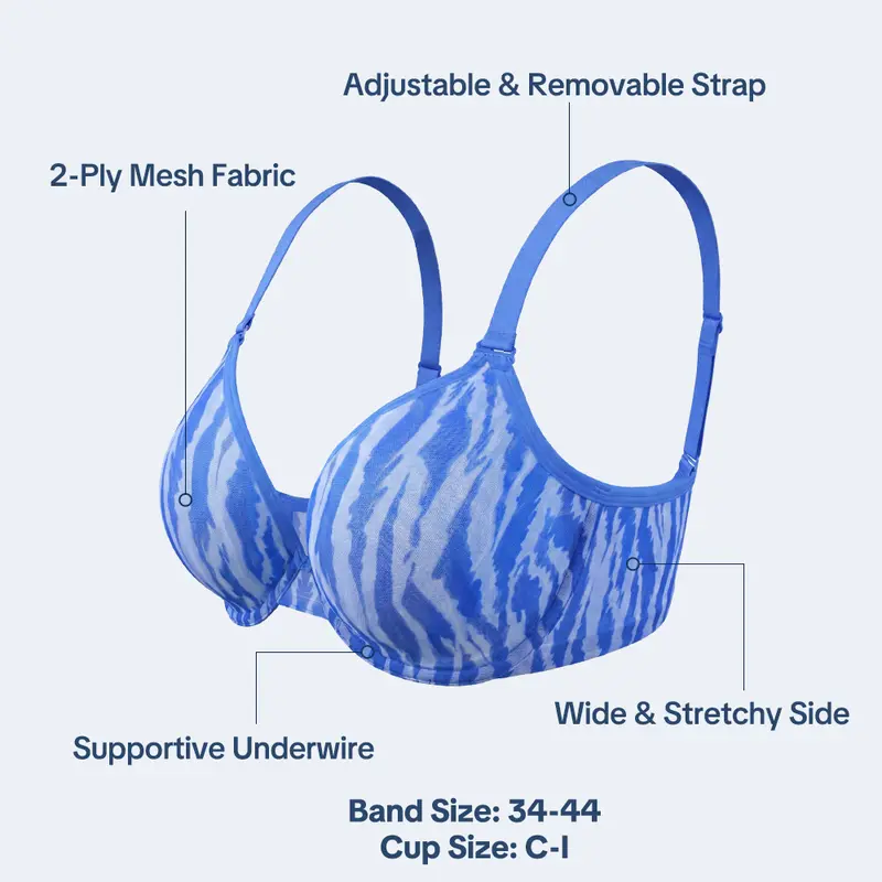 Sujetador Zebra Wild Tallas Grandes Sujetador Halter Transpirable de Verano