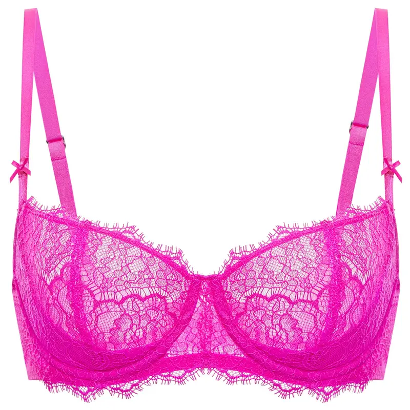 Women's Balconette Sexy Lace Push Up Bra See Through Underwire No Padded