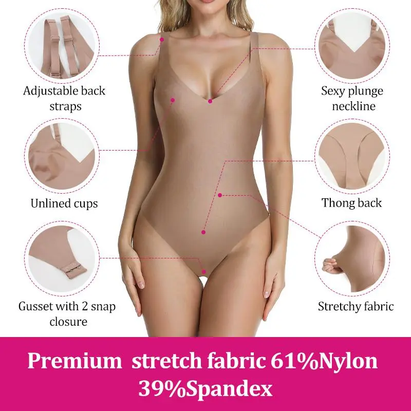 BODY SUT TIPO TANGA DE ESCOTE PRONUNCIADO SIN ARO