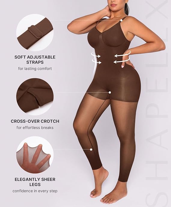 Full Body Shapewear for Women Tummy Control Bodysuit | 4-in-1 shapewear body shaper with tummy control
