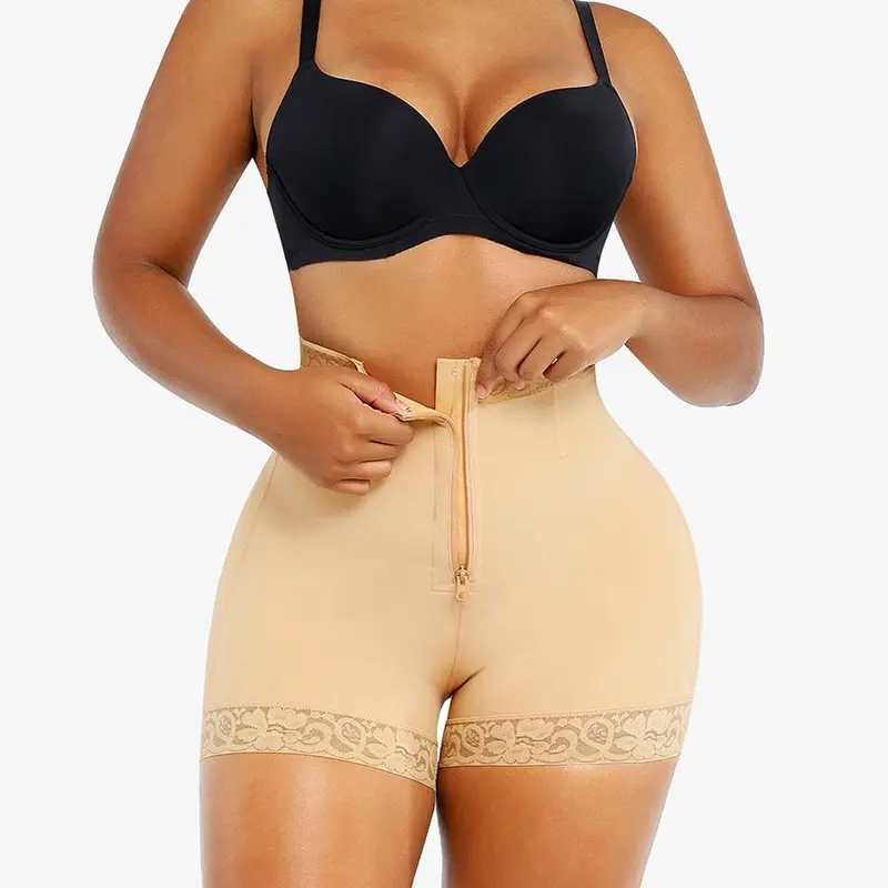 Lace Steel Boned Shapewear for Women Butt Enhancer Tummy Tucking Shorts Womenswear
