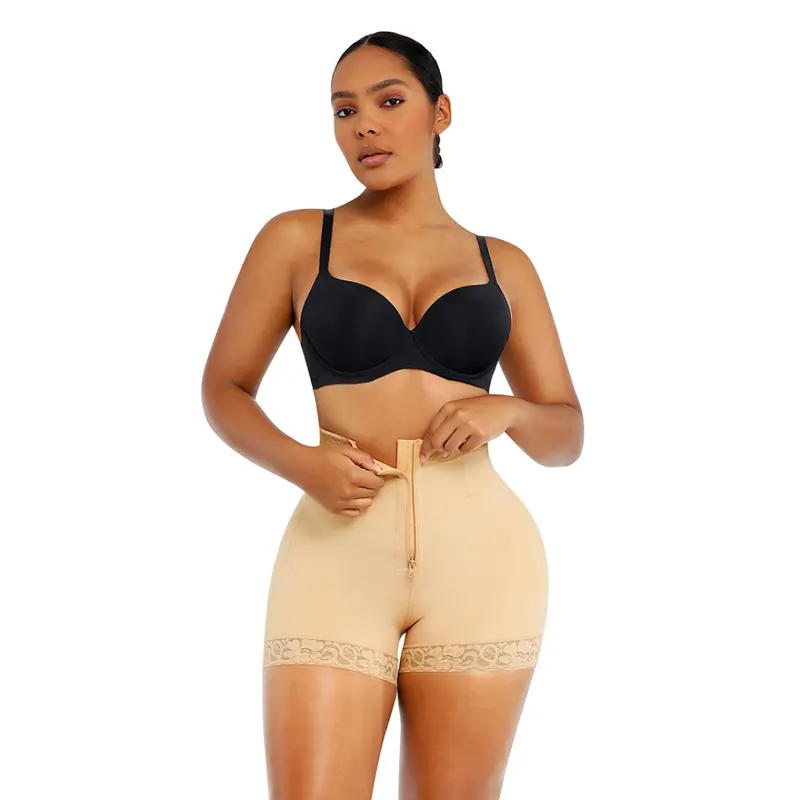 Lace Steel Boned Shapewear for Women Butt Enhancer Tummy Tucking Shorts Womenswear
