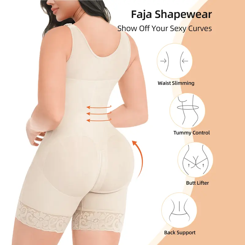 Colombian Shapewear For Women Front-Hook Tummy Control Full Shapewear Butt Lifter