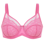 Floral Lace Minimizer Bra Unlined Unpadded Full Coverage Plus Size Underwire Breathable Mesh Cup Comfort Support For Women