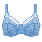 Floral Lace Minimizer Bra Unlined Unpadded Full Coverage Plus Size Underwire Breathable Mesh Cup Comfort Support For Women