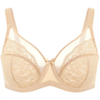 Floral Lace Minimizer Bra Unlined Unpadded Full Coverage Plus Size Underwire Breathable Mesh Cup Comfort Support For Women