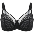 Floral Lace Minimizer Bra Unlined Unpadded Full Coverage Plus Size Underwire Breathable Mesh Cup Comfort Support For Women