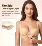 CoolCurve Unlined Plus Size Ice Silk Cooling 3D Curved Flexible Double Layer Cup Low Cut Balconette Bra