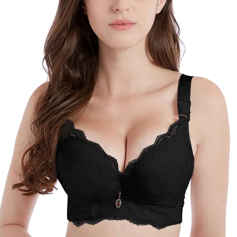Padded Push Up Lace Bras for Women Underwire Bras Comfort Floral