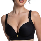 Wireless Add 2 Cups Padded Plunge Bras Back Smoothing Push Up Brasieres