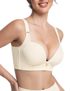Wireless Add 2 Cups Padded Plunge Bras Back Smoothing Push Up Brasieres