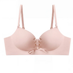 Women's Drawstring Push-up Bra | Wireless Lace-up Front Bra With Adjustable Lift And Enhanced Cleavage