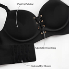 Women's Drawstring Push-up Bra | Wireless Lace-up Front Bra With Adjustable Lift And Enhanced Cleavage