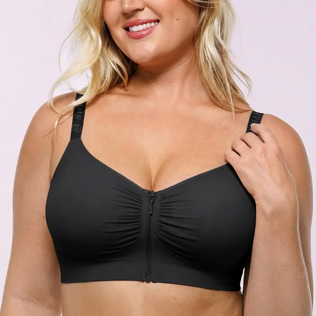 Bare Essentials Skin Flow Front-Zipper Wireless Bra Hover Image