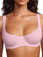Balconette Bra No Padded Underwired Double Laver Cup Adjustable Straps