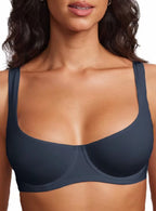 Balconette Bra No Padded Underwired Double Laver Cup Adjustable Straps