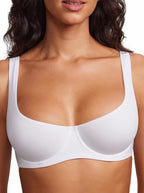 Balconette Bra No Padded Underwired Double Laver Cup Adjustable Straps