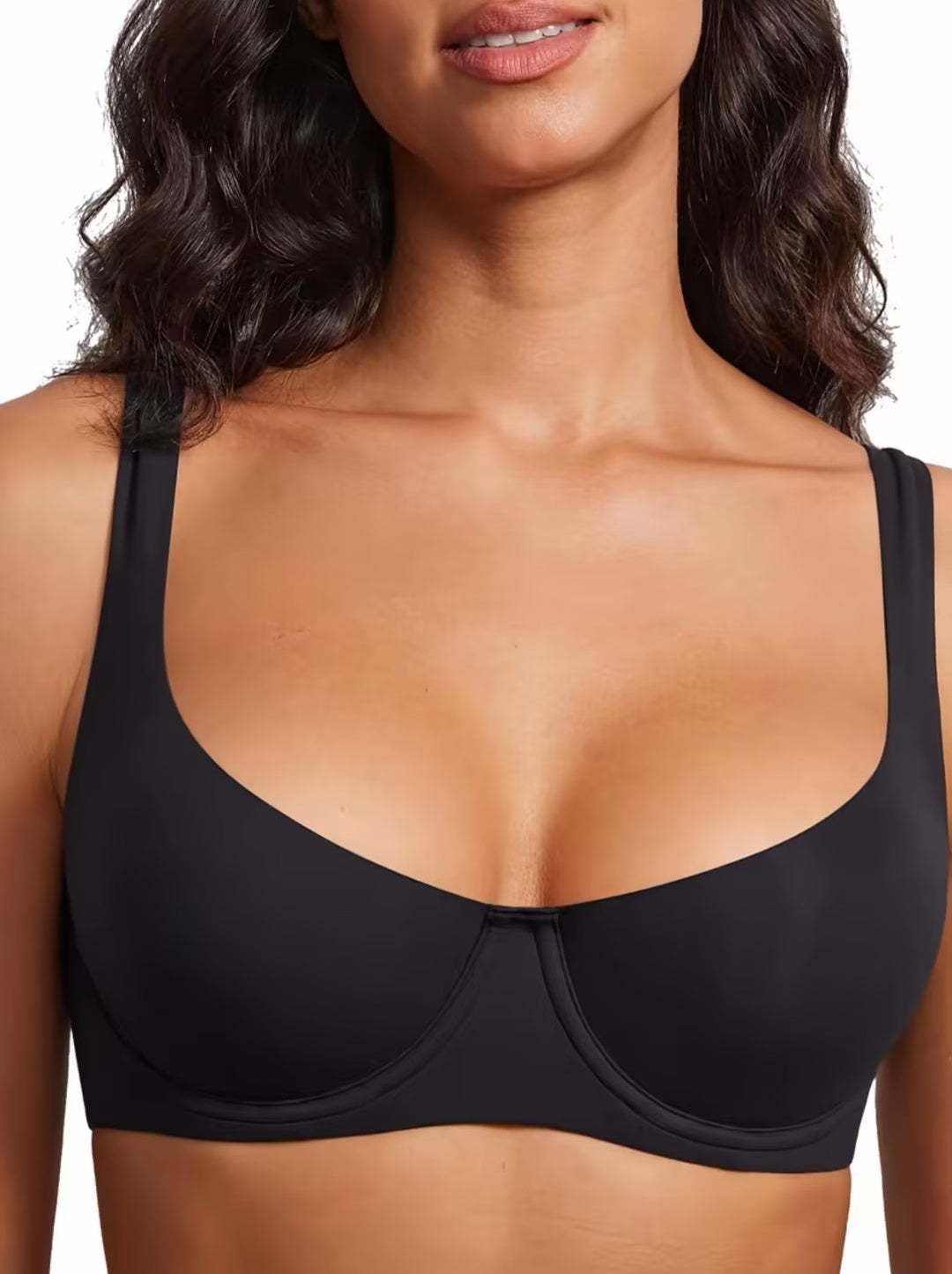 Balconette Bra No Padded Underwired Double Laver Cup Adjustable Straps