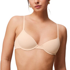 Sujetadores camiseta para mujeres de busto pequeño con media copa, aros y forro ligero